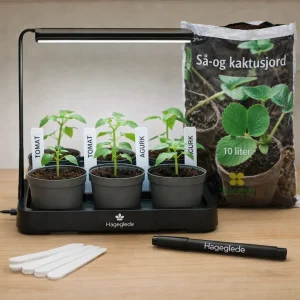 Forkultiveringspakke | Hageglede drivbenk, dyrkepotter, merkepenn og jord