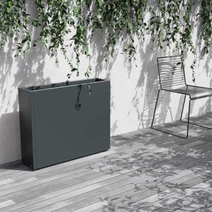Plantekasse i stål | 100x25x80 cm | Antrasitt