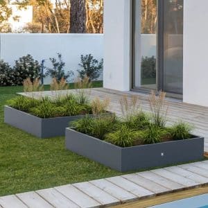 Opphøyd bed i stål | 150x100x25 cm | Antrasitt