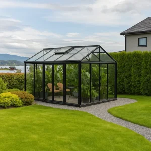 Premium drivhus | Ventus 11,7 m² | Sortlakkert