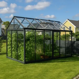 Premium drivhus | Ventus 10,7 m² | Sortlakkert