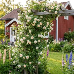 Klatrerose 'Uetersener Klosterrose' | 1 rose på barrot