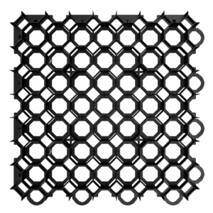 Grusarmering i resirkulert plast | Svart | 39 mm | 4,56 plater per m²
